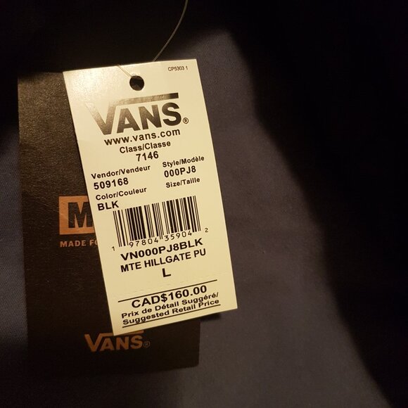 Vans Hillgate Puffer Jacket with Hood Size Large New With Tags - Picture 4 of 6